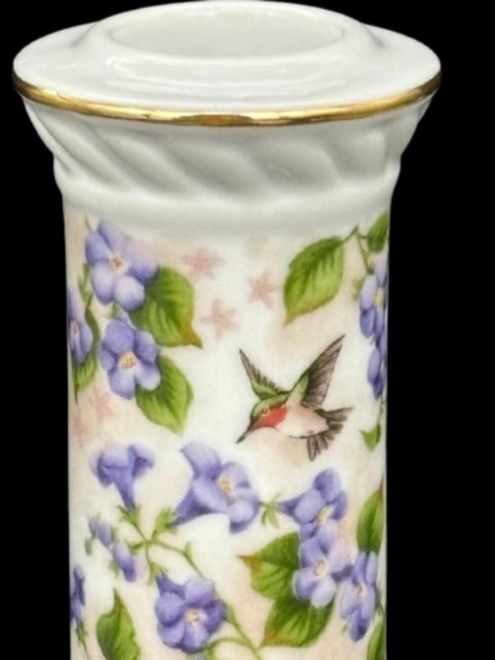 Vintage Cottagecore Crystal Cathedral Ministry Hummingbird  Candlestick Holders - Picture 3 of 10